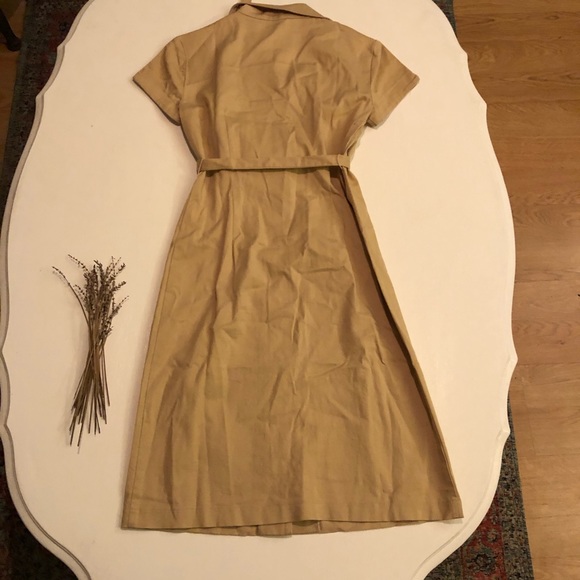 Vintage | Khaki Button Down Collared Mini Dress - Picture 2 of 13